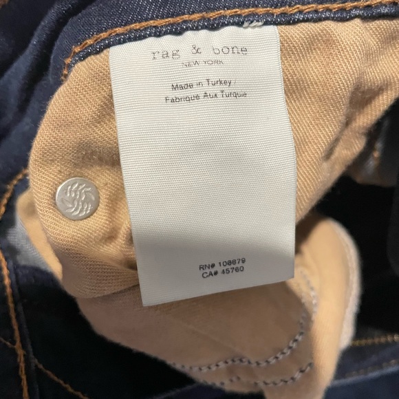 Womens Rag & Bone blue jeans size 25. High rise ankle skinny - Picture 8 of 9
